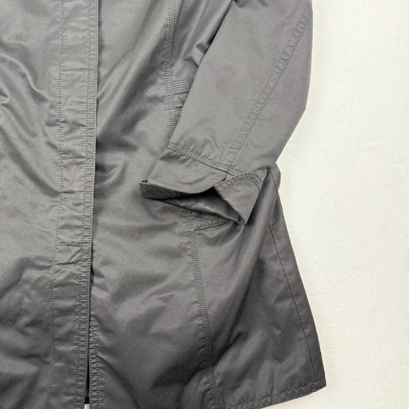 Eddie Bauer Women's Black Trench Coat Jacket Size M Lightweight - Picture 2 of 10